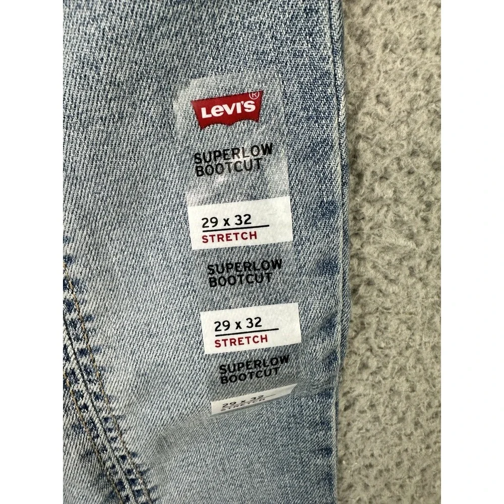 Levi's Superlow Bootcut Seamed Jeans Blue 29X32 Light Wash NWT